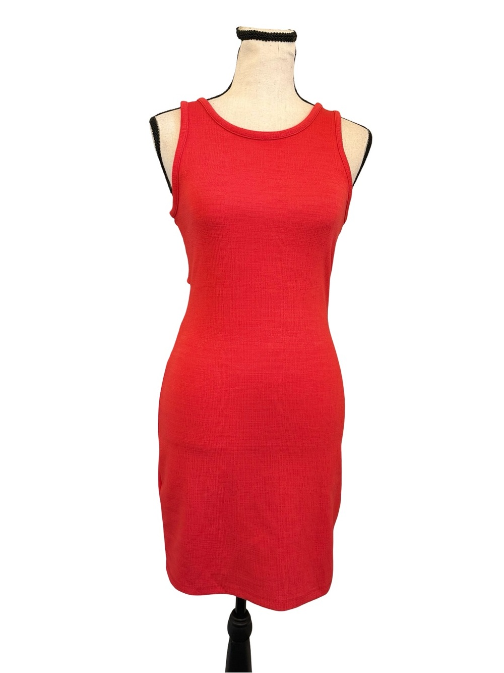 Roxy Coral Bodycon Mini Dress Cutout Waist Stretch Tank Dress S